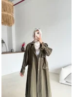Kuşaklı Cep Detaylı Trençkot