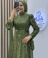 Analı Kızlı Boncuk Payet Elbise