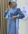 Analı Kızlı Boncuk Payet Elbise