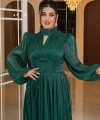 Sofya Tasarım Göğüs Dekolteli Yırtmaçlı Uzun Elbise Abiye