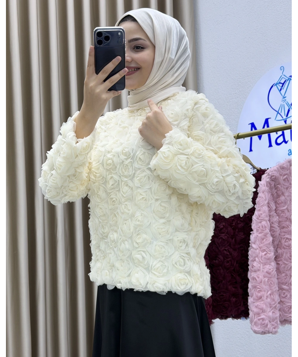 Asetat Saten Etek & Gül Kumaş Üst Takım