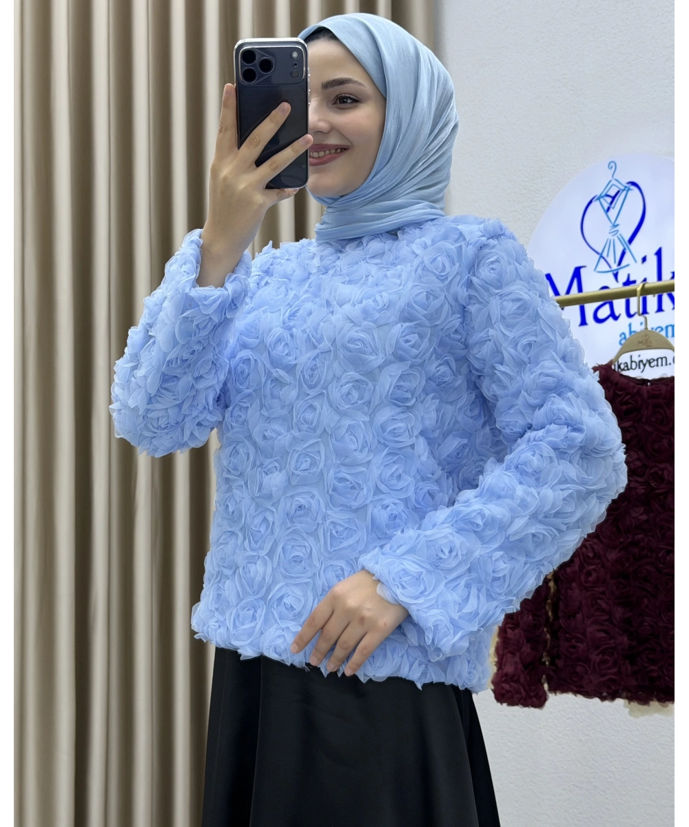 Asetat Saten Etek & Gül Kumaş Üst Takım