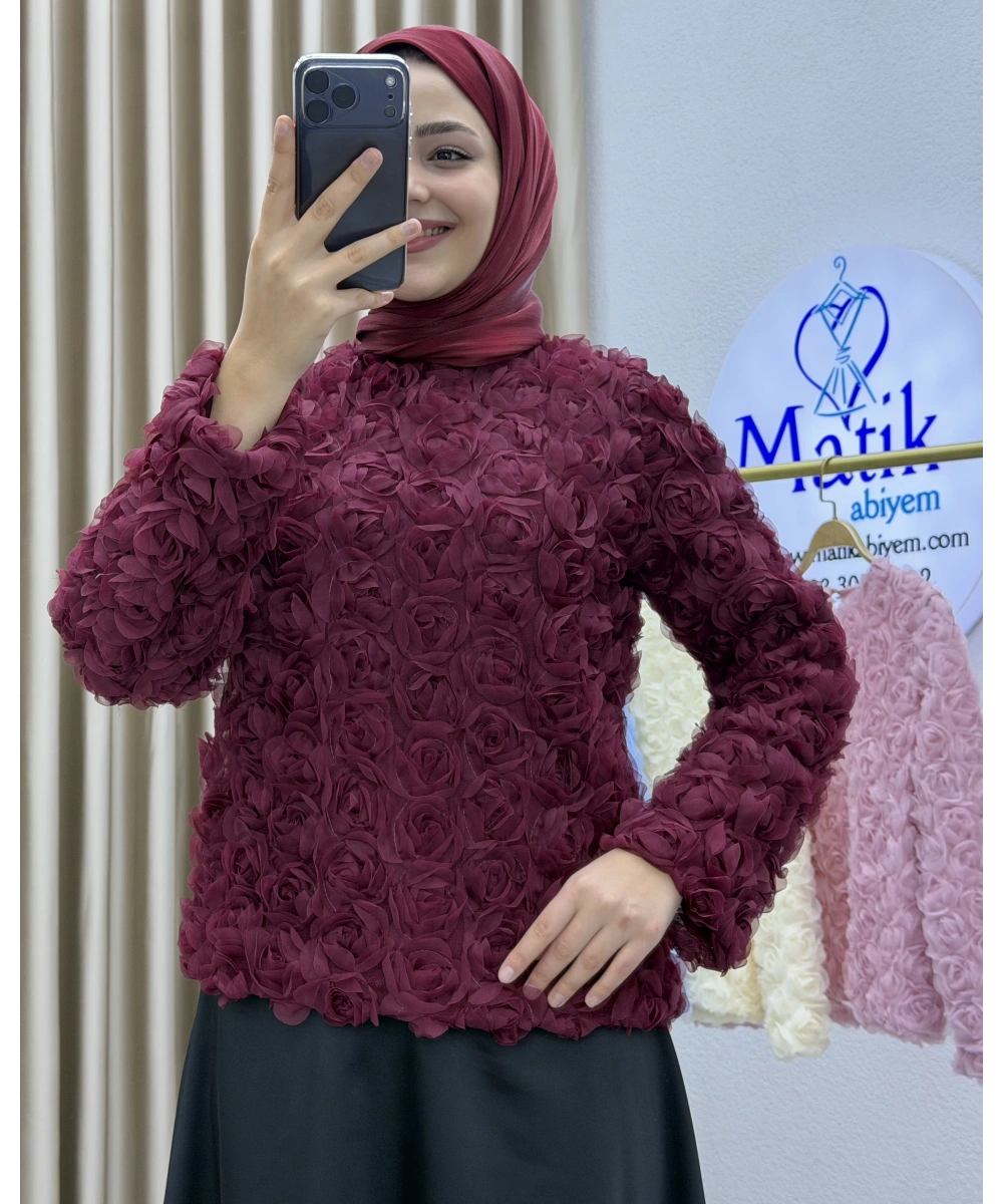 Asetat Saten Etek & Gül Kumaş Üst Takım