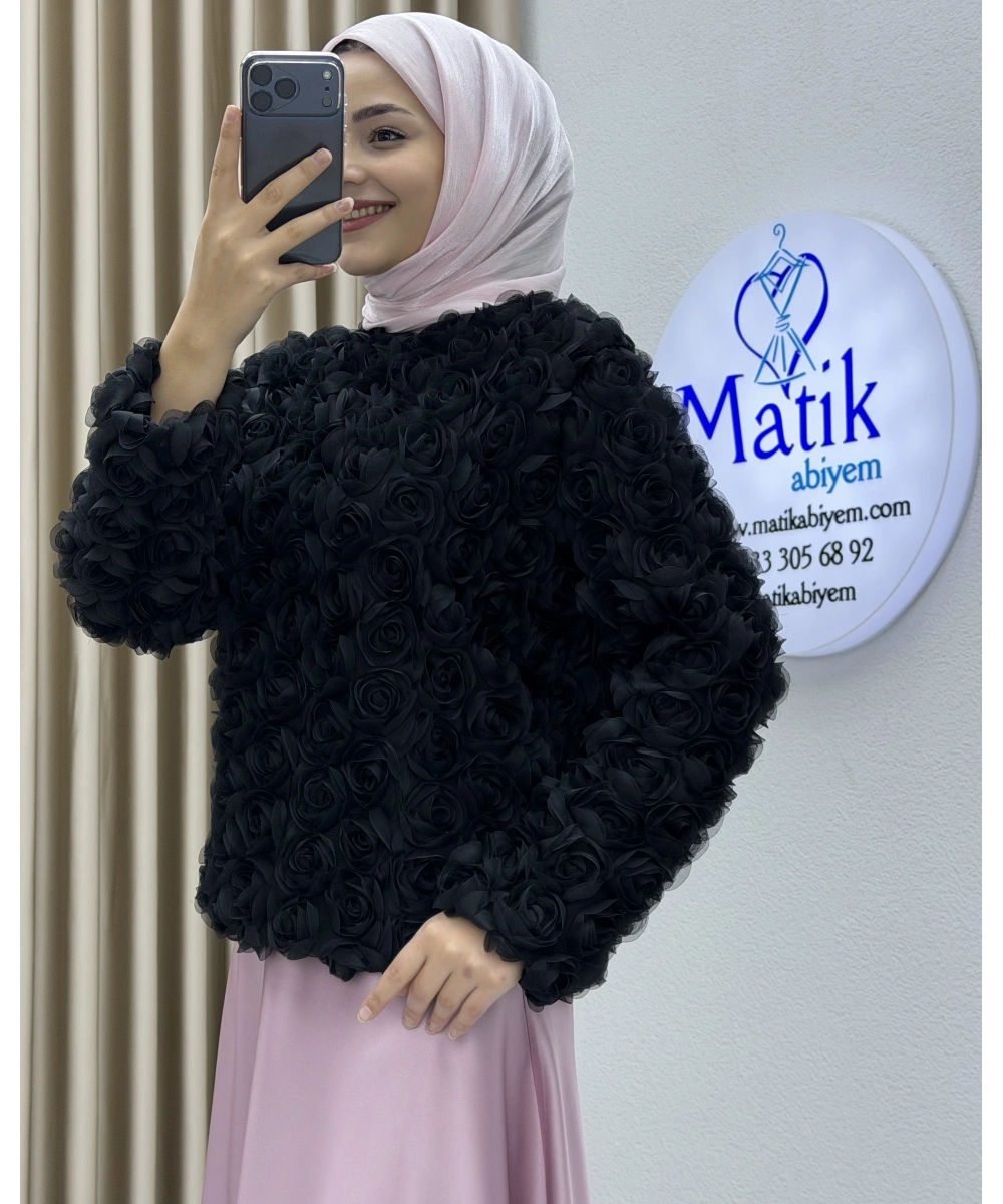 Asetat Saten Etek & Gül Kumaş Üst Takım