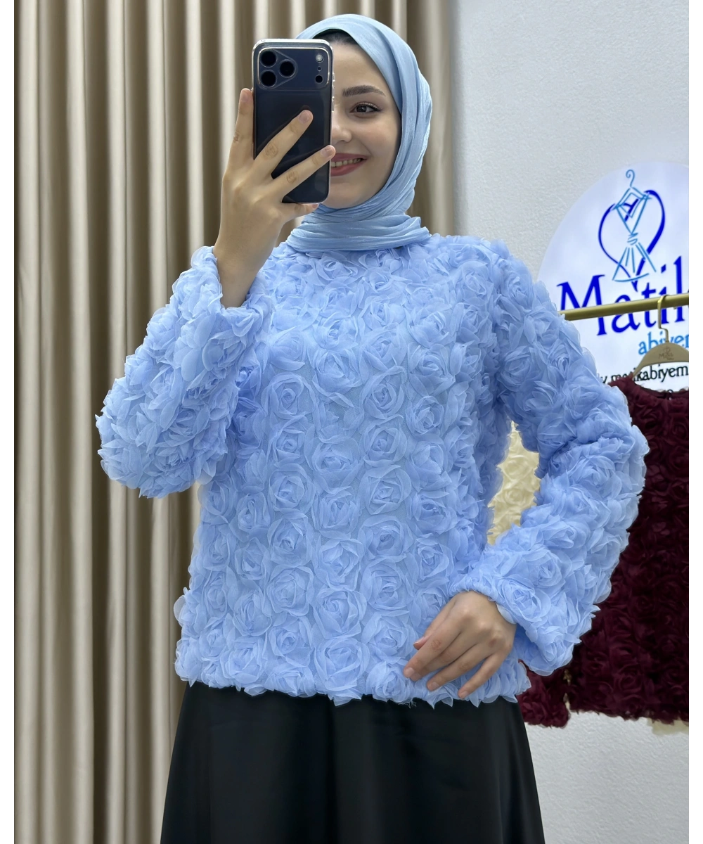 Asetat Saten Etek & Gül Kumaş Üst Takım