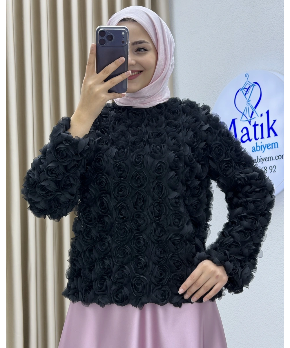 Asetat Saten Etek & Gül Kumaş Üst Takım