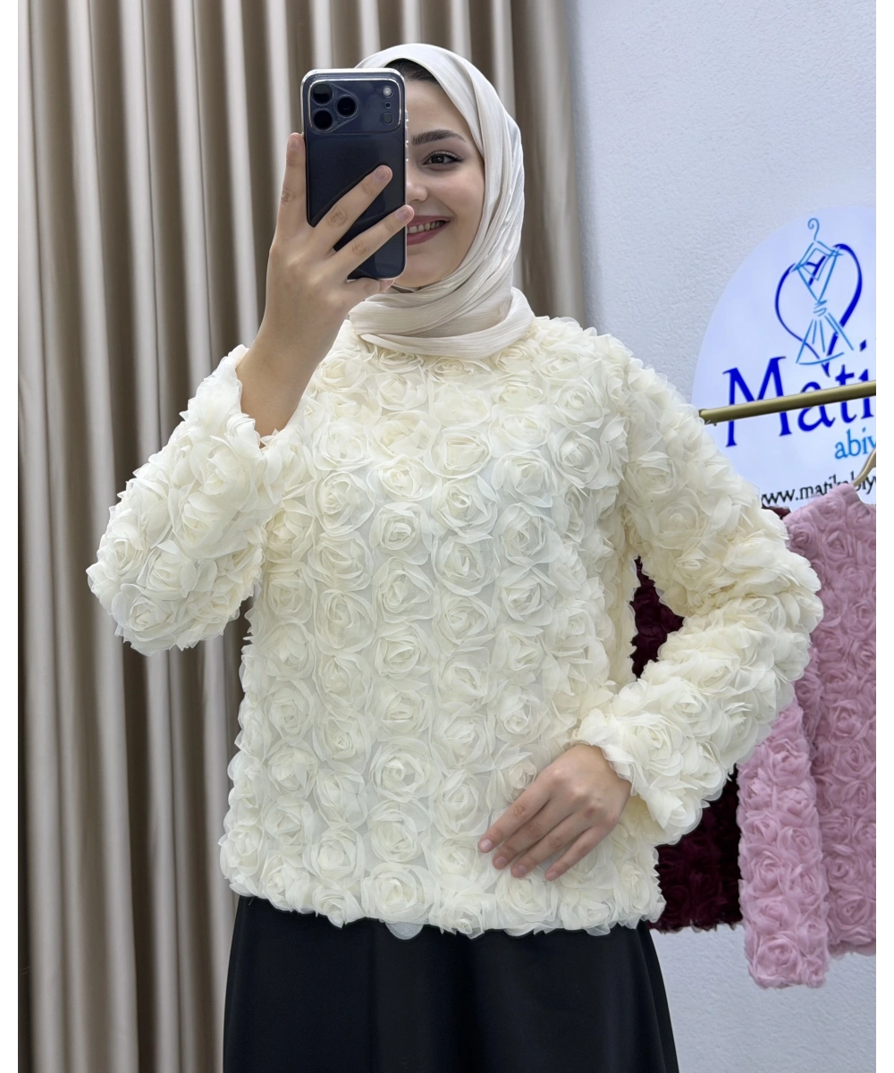 Asetat Saten Etek & Gül Kumaş Üst Takım