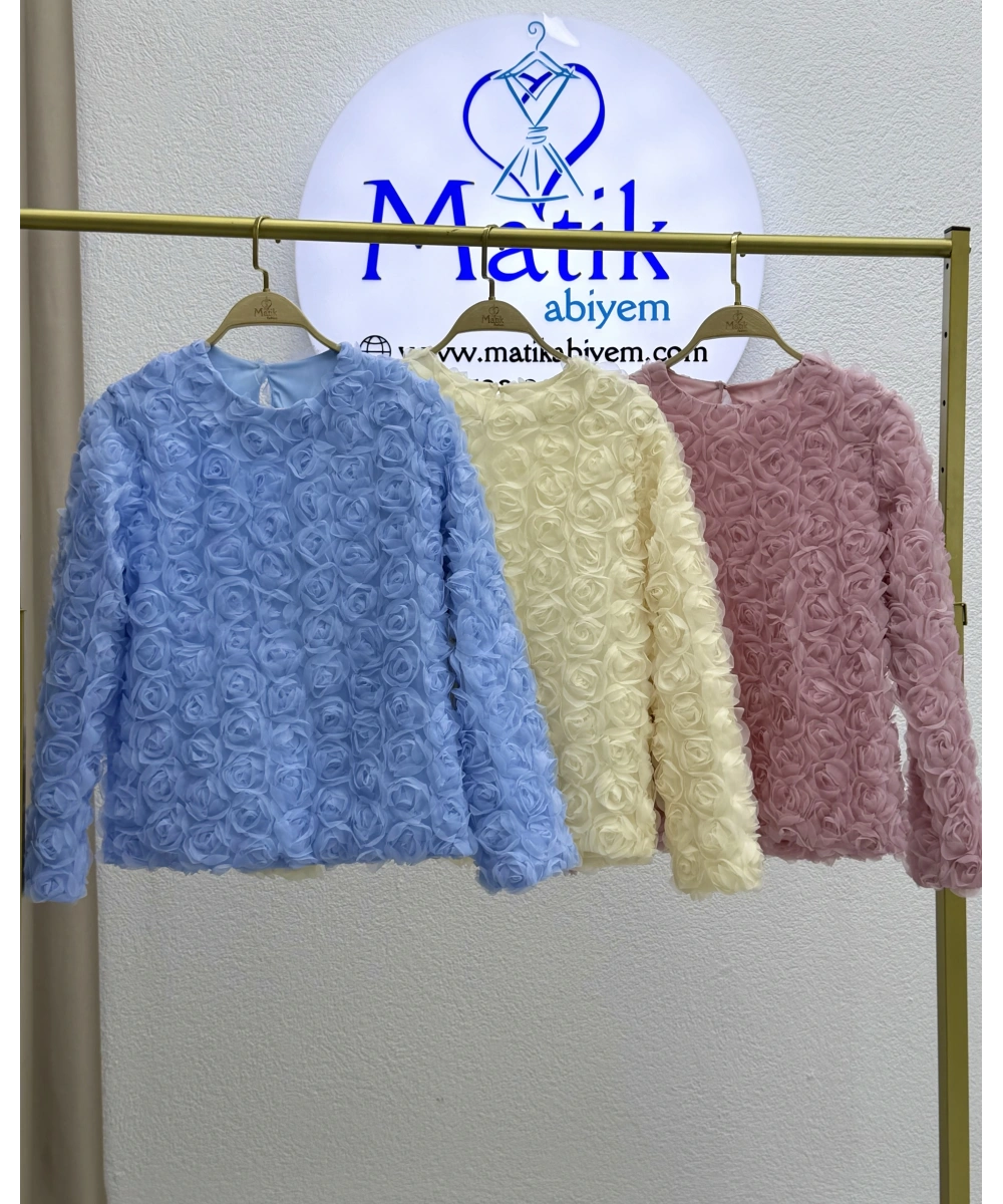 Asetat Saten Etek & Gül Kumaş Üst Takım