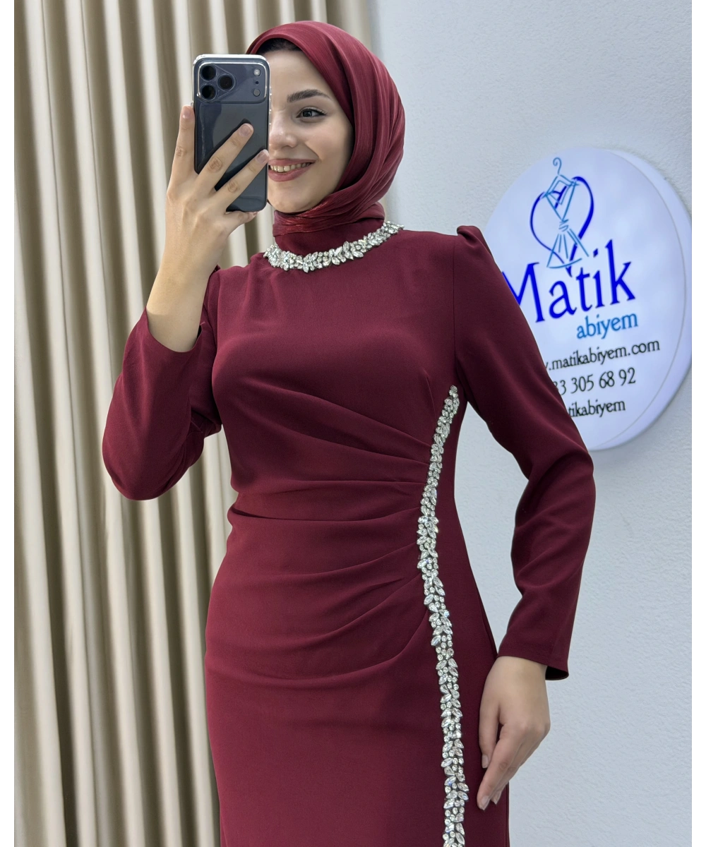 Çift Taraflı Krep Tesettür Abiye