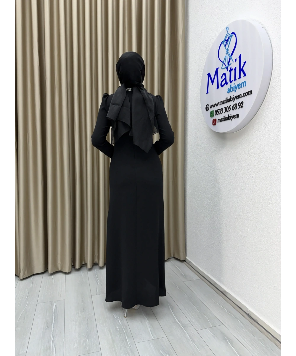 Çift Taraflı Krep Tesettür Abiye