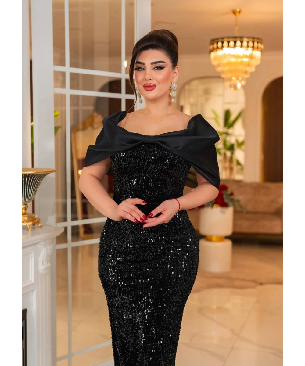 Gazel Organze Garnili Kadife Payet Abiye