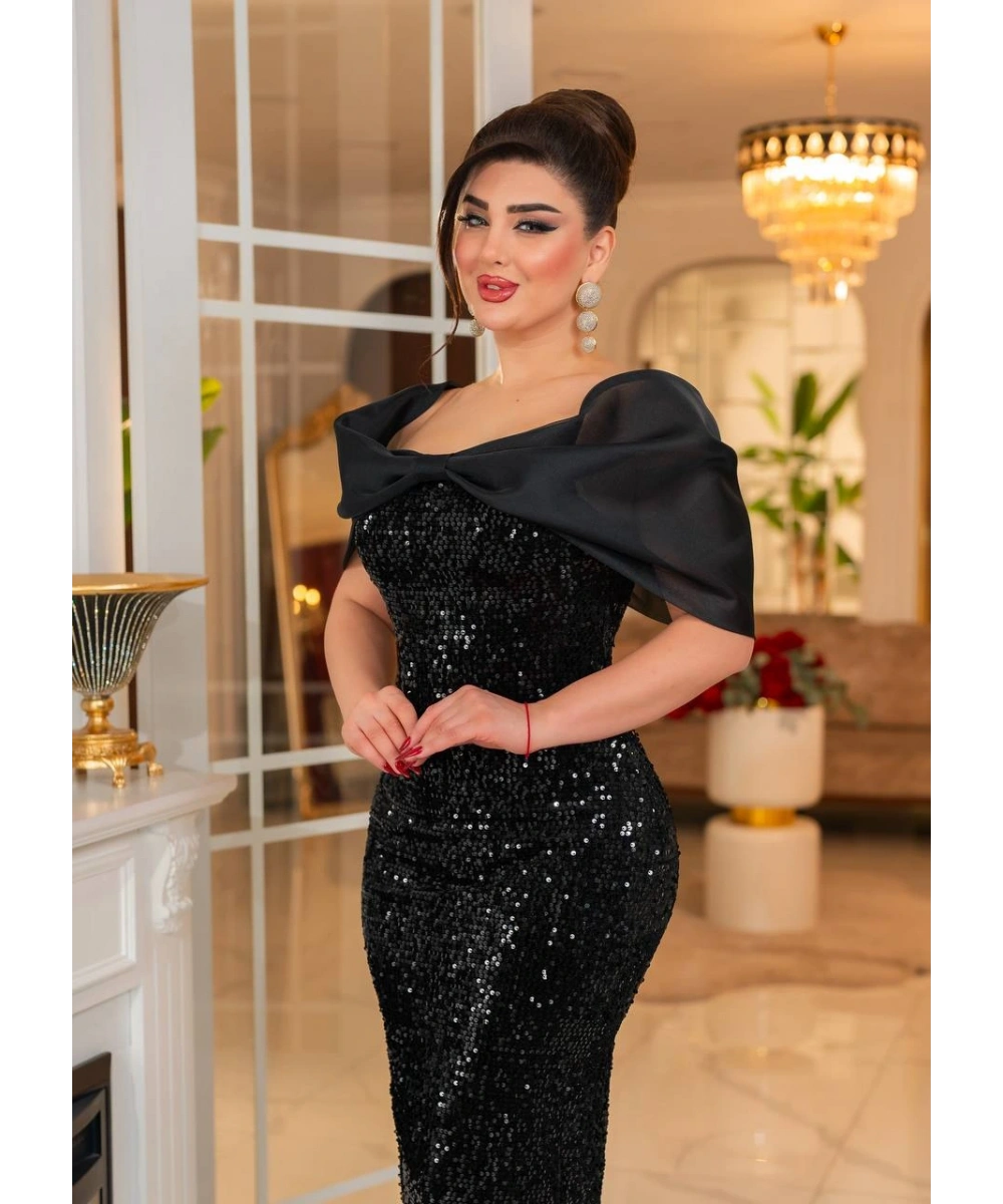 Gazel Organze Garnili Kadife Payet Abiye