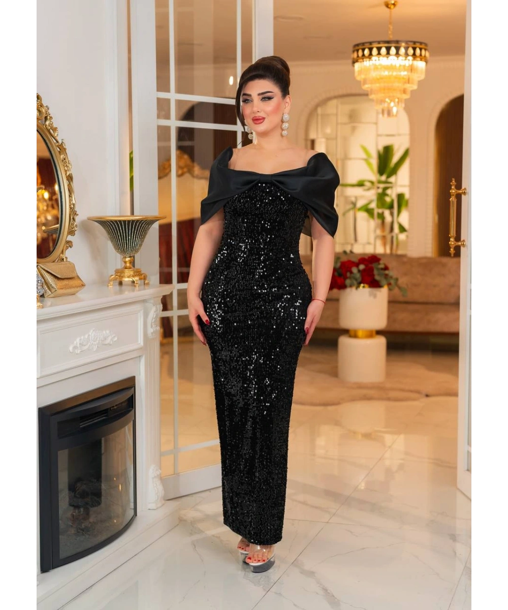 Gazel Organze Garnili Kadife Payet Abiye