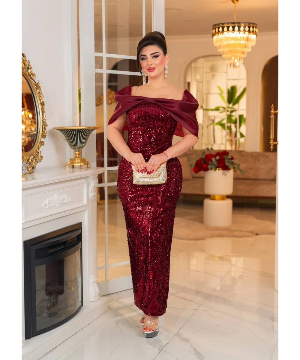 Gazel Organze Garnili Kadife Payet Abiye