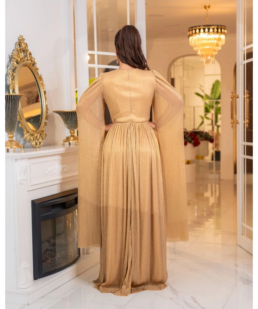 Mumlayt Taş Aksesuar Detaylı Abiye Elbise