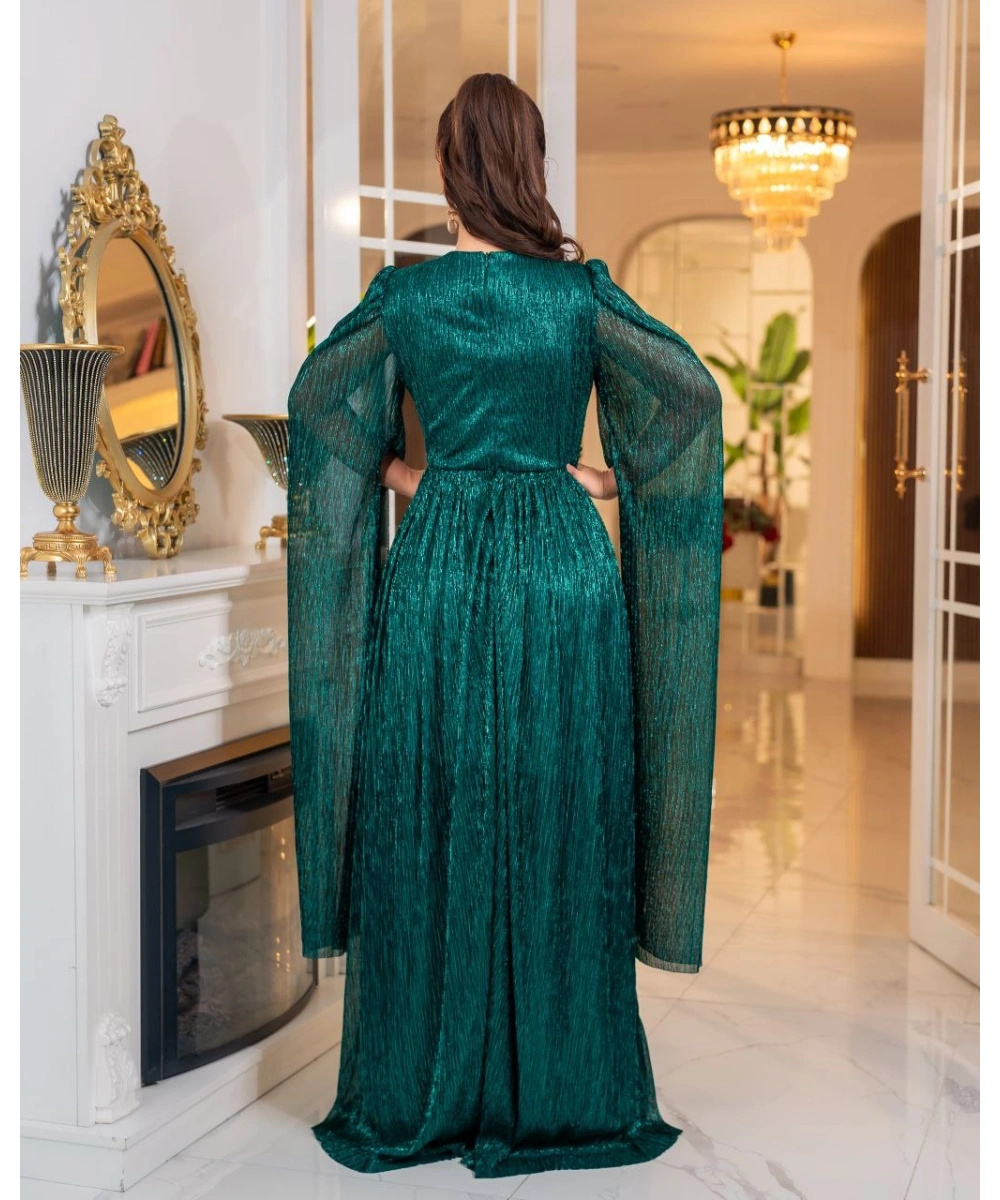 Mumlayt Taş Aksesuar Detaylı Abiye Elbise