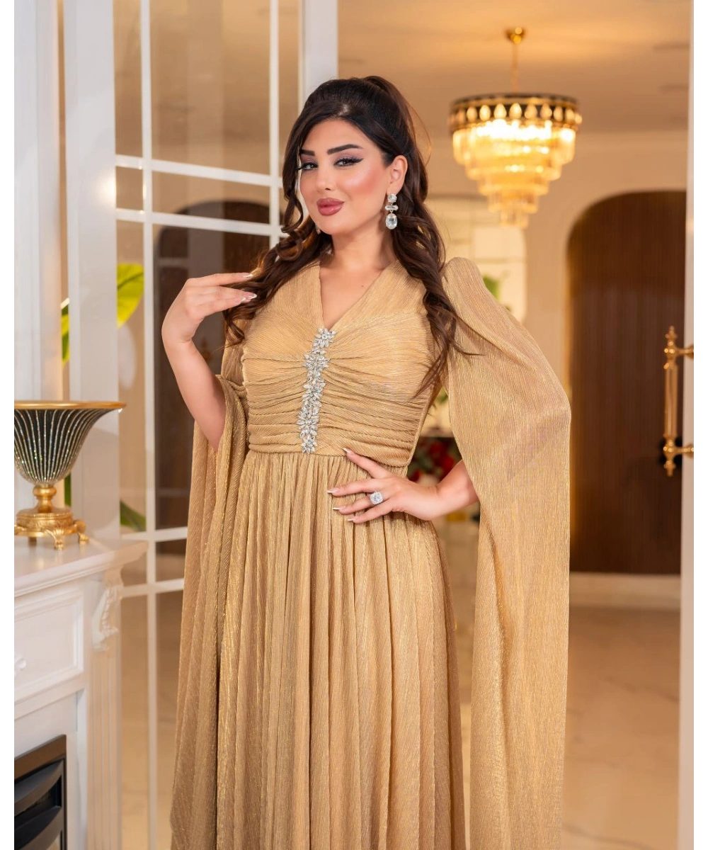 Mumlayt Taş Aksesuar Detaylı Abiye Elbise