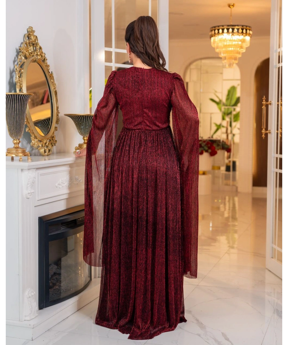 Mumlayt Taş Aksesuar Detaylı Abiye Elbise