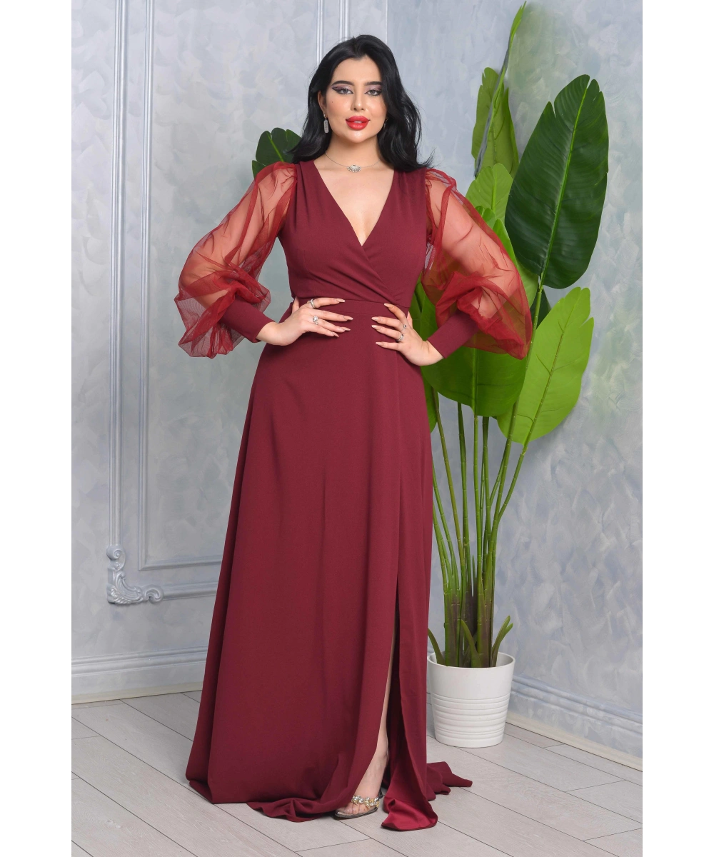 Önü Kısa Arkası Uzun Kolları Tül Tasarım Abiyemiz