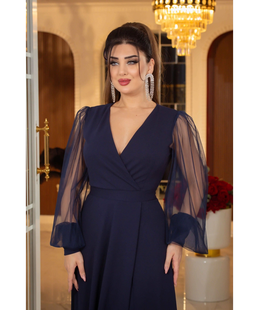 Önü Kısa Arkası Uzun Kolları Tül Tasarım Abiyemiz