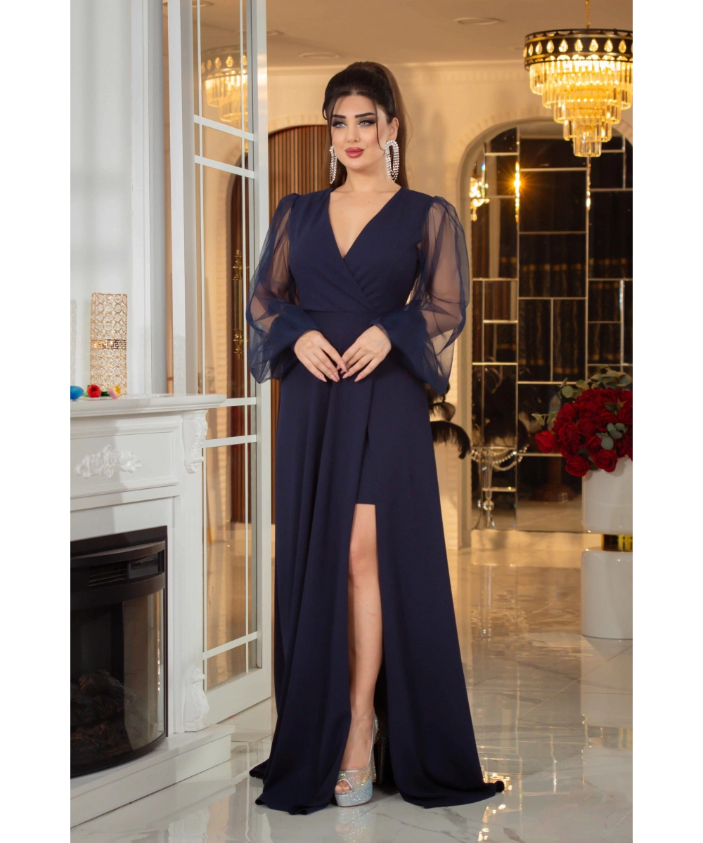 Önü Kısa Arkası Uzun Kolları Tül Tasarım Abiyemiz