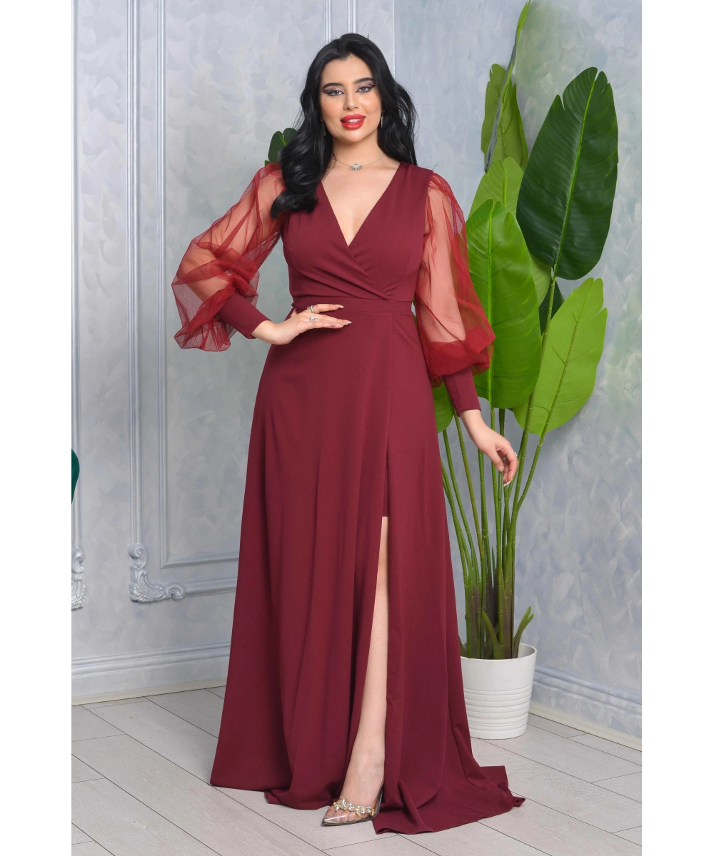 Önü Kısa Arkası Uzun Kolları Tül Tasarım Abiyemiz