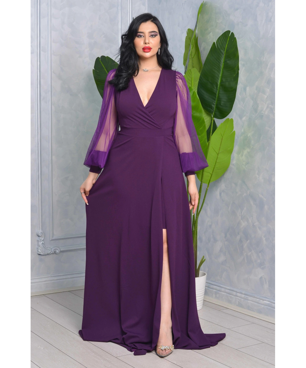 Önü Kısa Arkası Uzun Kolları Tül Tasarım Abiyemiz