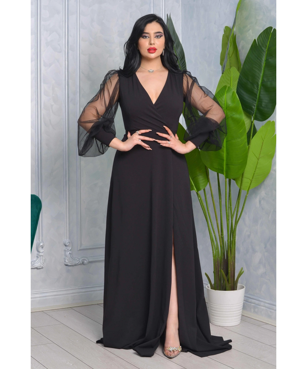 Önü Kısa Arkası Uzun Kolları Tül Tasarım Abiyemiz