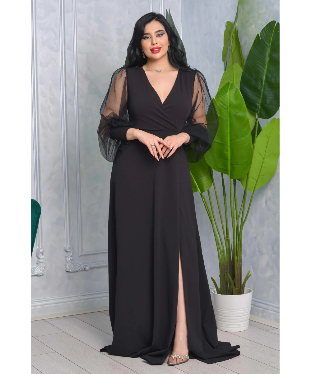 Önü Kısa Arkası Uzun Kolları Tül Tasarım Abiyemiz