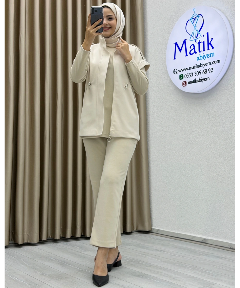 Oysho Kaşe Yelek Üçlü Takım