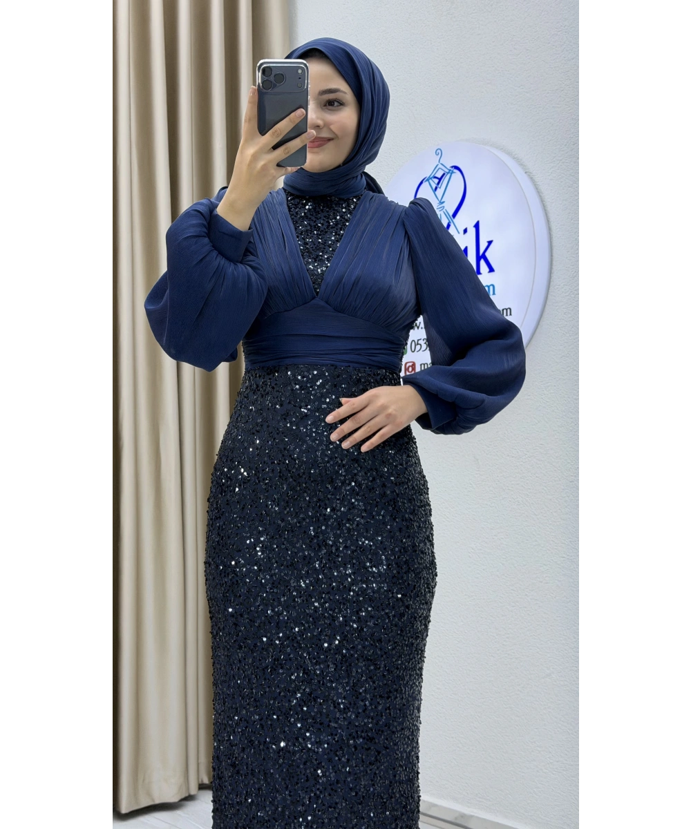 Sofia Garnili Boru Payet Tesettür Abiye