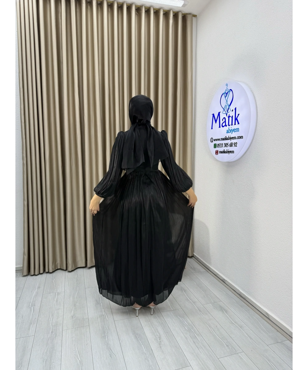 Sofia Kumaş Taş Detaylı Abiye Elbise