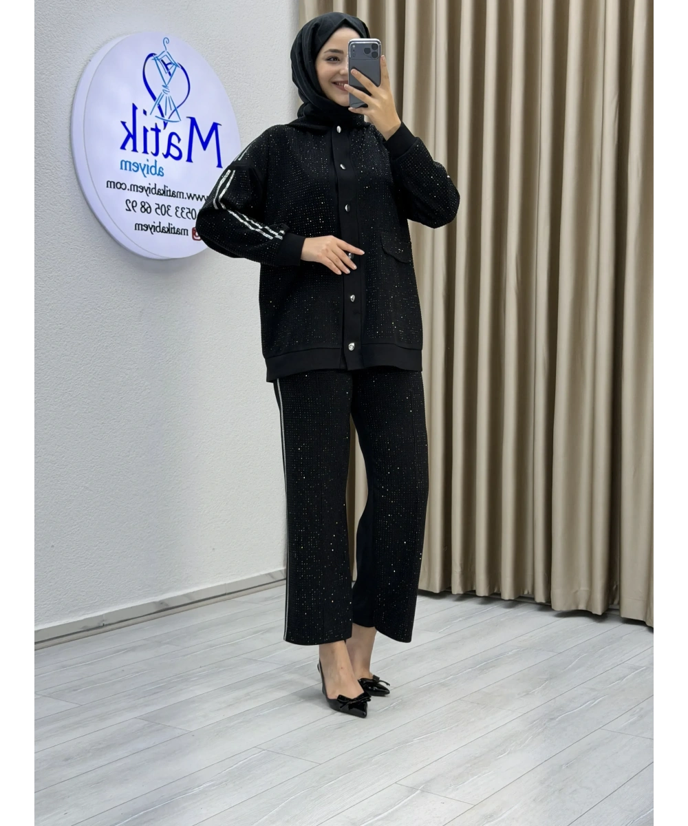 Taş Detaylı İkili Takım