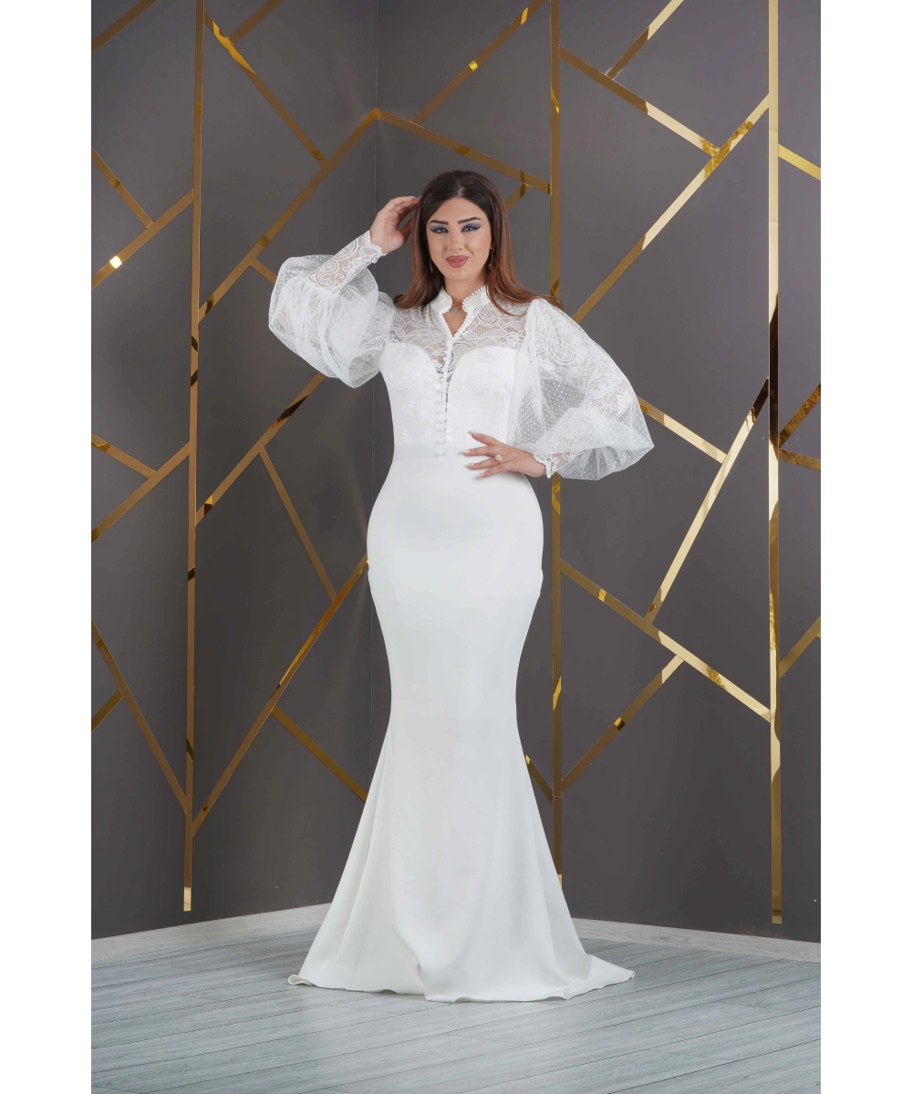 Üstü Likralı Dantel Altı Scuba Özel Tasarım Elbise