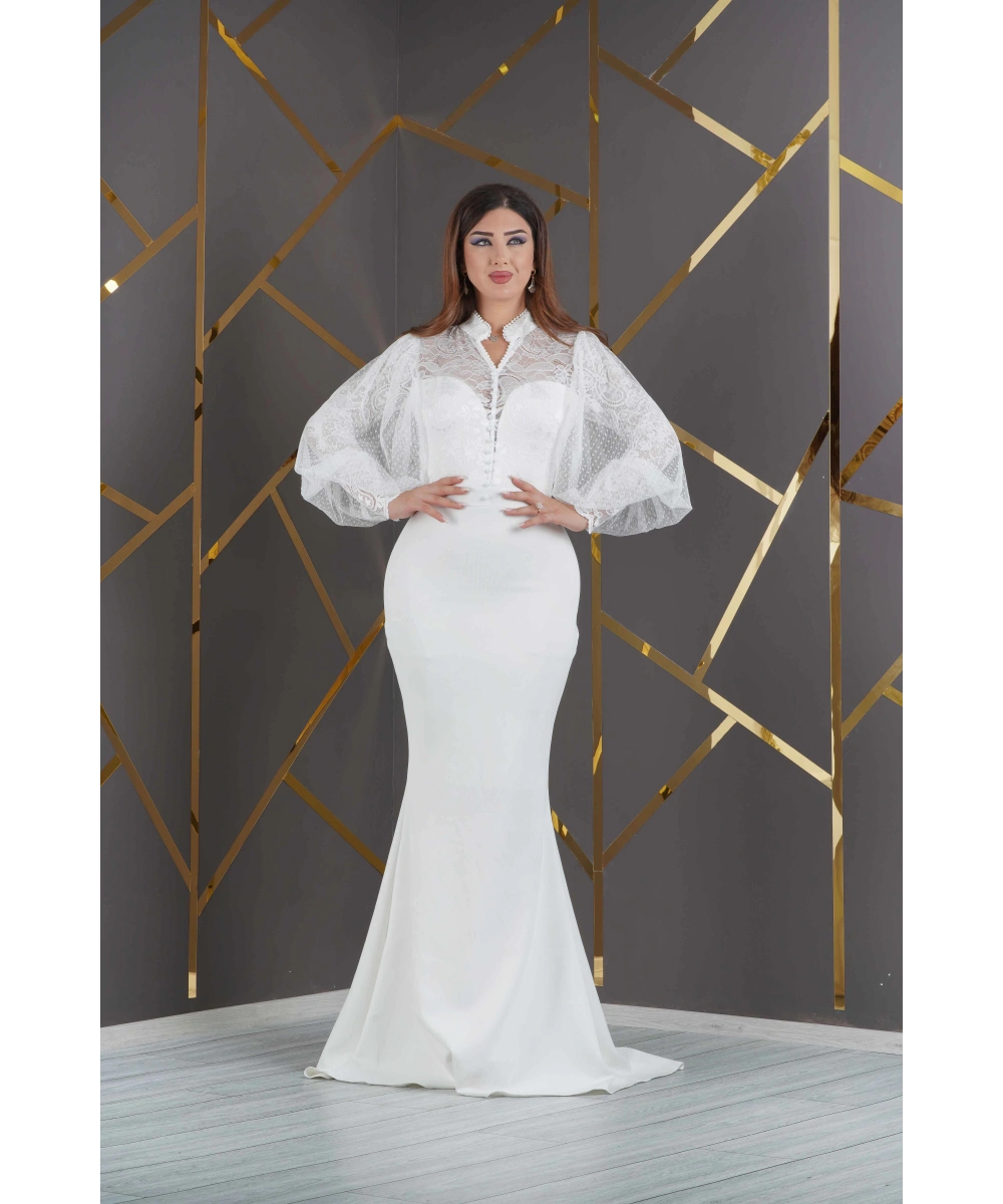 Üstü Likralı Dantel Altı Scuba Özel Tasarım Elbise