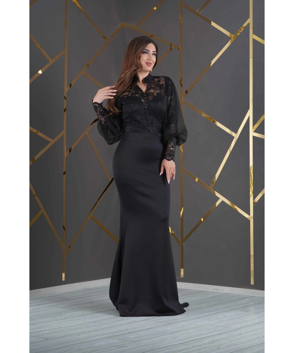 Üstü Likralı Dantel Altı Scuba Özel Tasarım Elbise