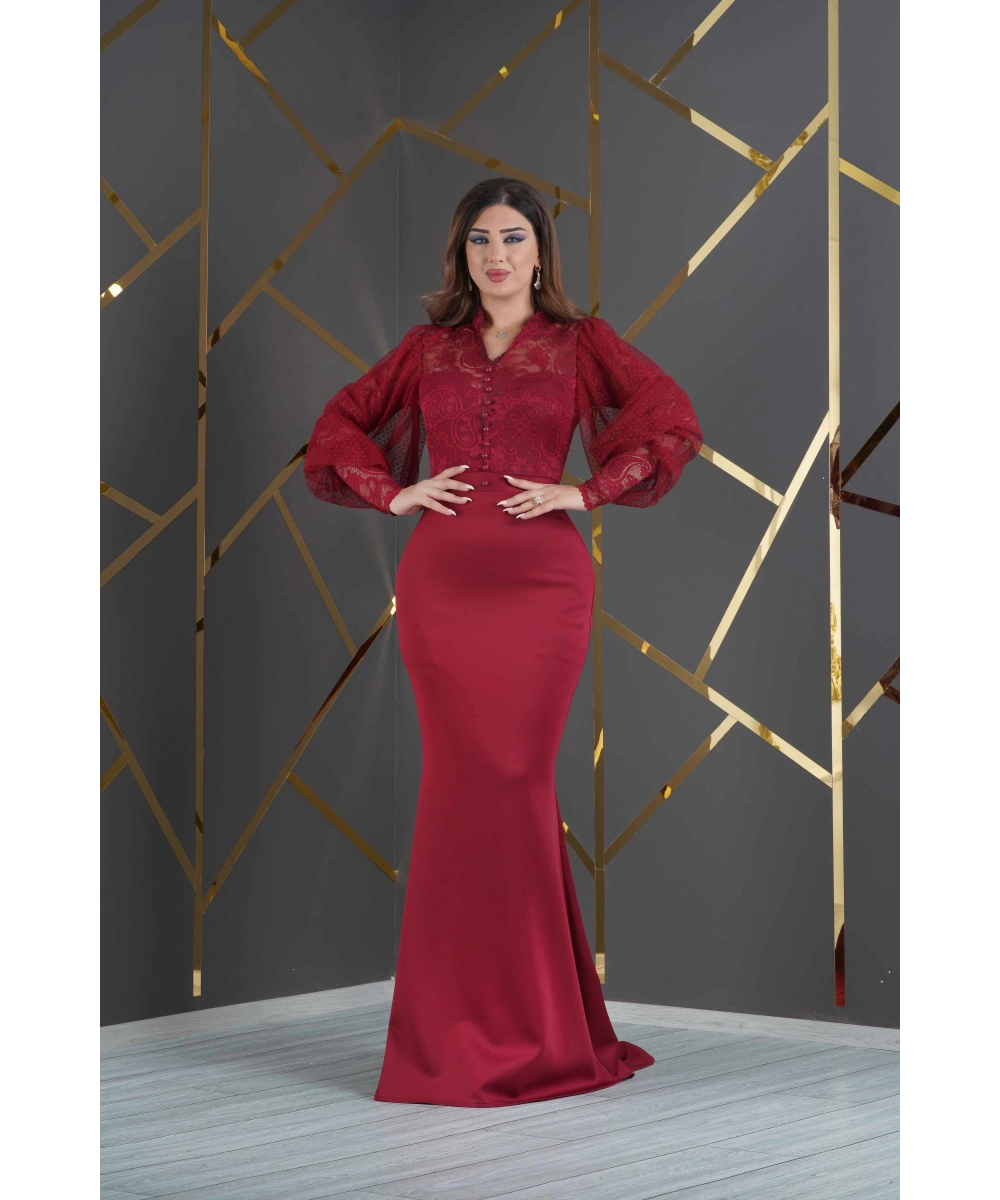 Üstü Likralı Dantel Altı Scuba Özel Tasarım Elbise