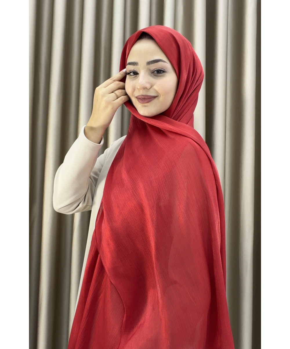 Sofia Saten Zarif Dökümlü Şal - Hafif ve Konforlu Şal