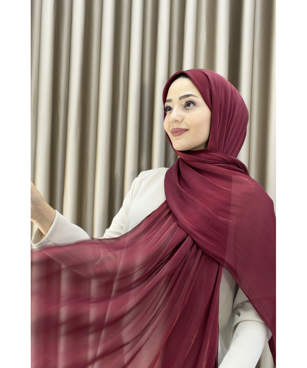 Sofia Saten Zarif Dökümlü Şal - Hafif ve Konforlu Şal