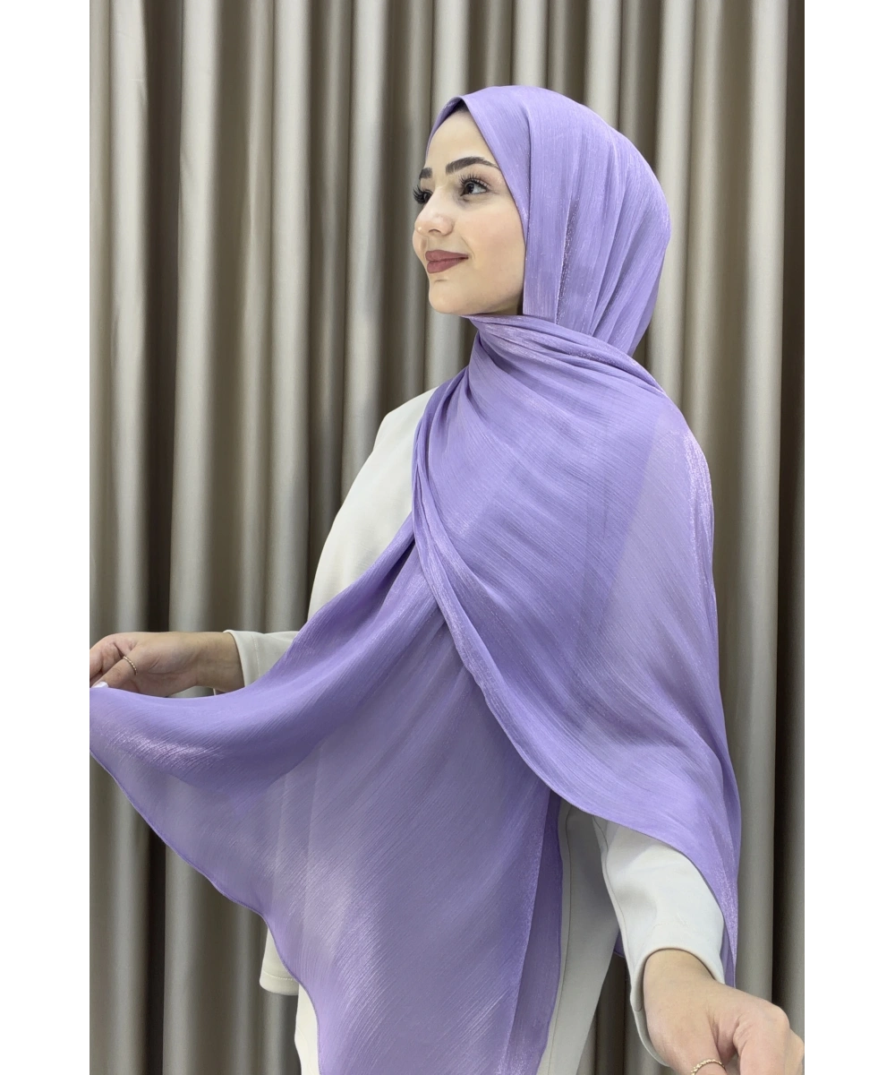 Sofia Saten Zarif Dökümlü Şal - Hafif ve Konforlu Şal