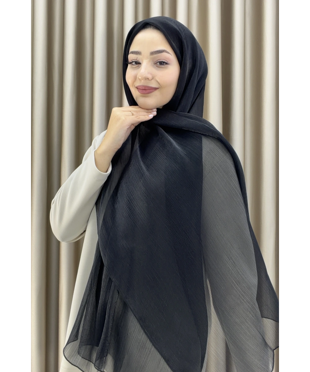 Sofia Saten Zarif Dökümlü Şal - Hafif ve Konforlu Şal