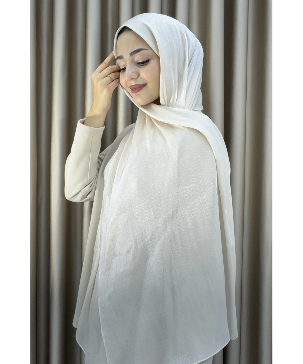 Sofia Saten Zarif Dökümlü Şal - Hafif ve Konforlu Şal