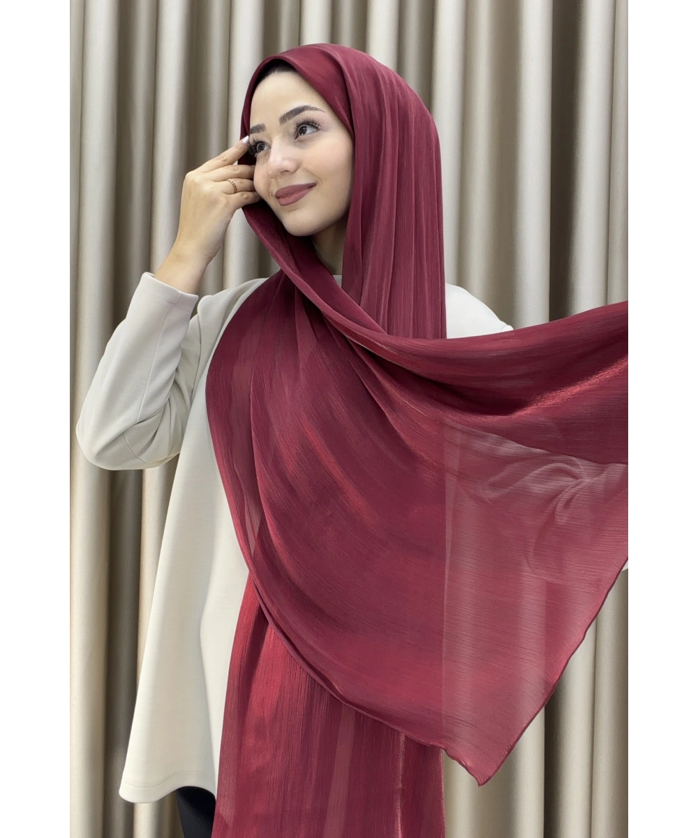 Sofia Saten Zarif Dökümlü Şal - Hafif ve Konforlu Şal