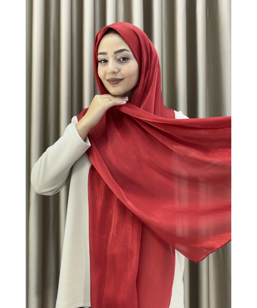 Sofia Saten Zarif Dökümlü Şal - Hafif ve Konforlu Şal