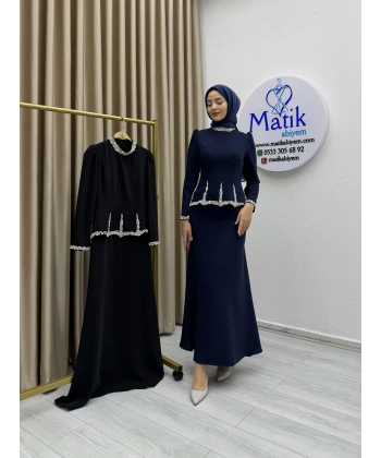 Adriana Taş Detaylı Balık Model Elbise
