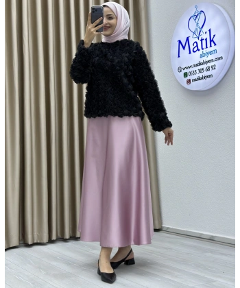 Asetat Saten Etek & Gül Kumaş Üst Takım