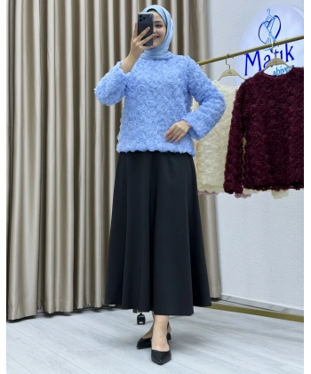 Asetat Saten Etek & Gül Kumaş Üst Takım