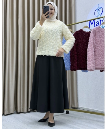 Asetat Saten Etek & Gül Kumaş Üst Takım