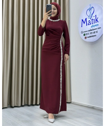 Çift Taraflı Krep Tesettür Abiye