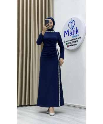 Çift Taraflı Krep Tesettür Abiye